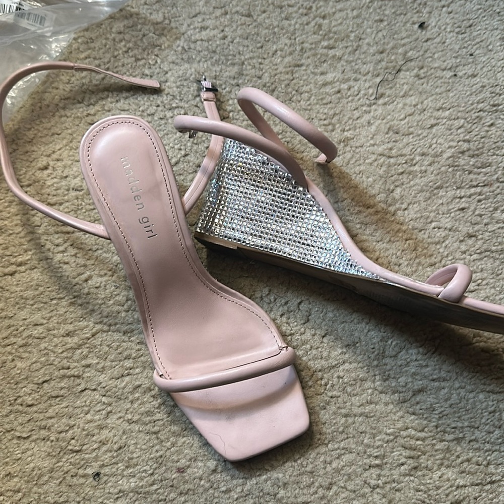 Madden Girl Monet Rhinestone ankle strap Wedge